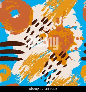 Seamless pattern collage with bright, colorful elements for the design of textiles. Gypsy, brazilian colorful style Stock Vector