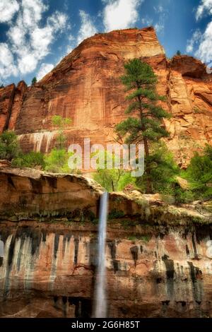Emerald Pools Waterfalls. Zion National Park, Utah Stock Photo