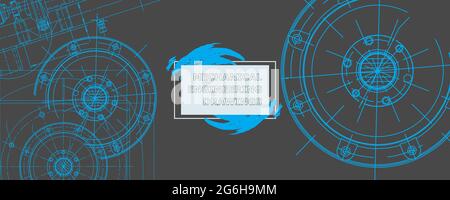 Mechanical engineering drawing. Abstract drawing. Engineering technological wallpaper Stock Vector