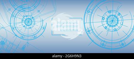 Mechanical engineering drawing. Abstract drawing. Engineering technological wallpaper Stock Vector