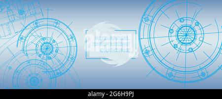 Mechanical engineering drawing. Abstract drawing. Engineering technological wallpaper Stock Vector