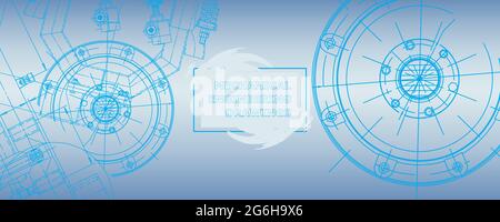 Mechanical engineering drawing. Abstract drawing. Engineering technological wallpaper Stock Vector