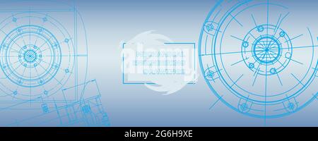 Mechanical engineering drawing. Abstract drawing. Engineering technological wallpaper Stock Vector