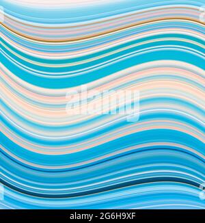 Abstract background illustration with wavy blue stripes Stock Photo