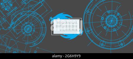 Mechanical engineering drawing. Abstract drawing. Engineering technological wallpaper Stock Vector