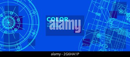 Mechanical engineering drawing. Abstract drawing. Engineering technological wallpaper Stock Vector