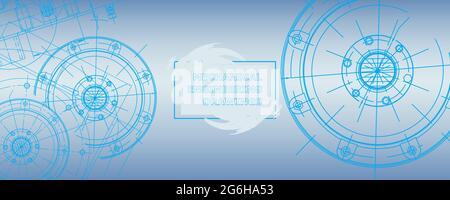 Mechanical engineering drawing. Abstract drawing. Engineering technological wallpaper Stock Vector