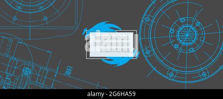 Mechanical engineering drawing. Abstract drawing. Engineering technological wallpaper Stock Vector