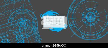 Mechanical engineering drawing. Abstract drawing. Engineering technological wallpaper Stock Vector