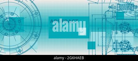 Mechanical engineering drawing. Abstract drawing. Engineering technological wallpaper Stock Vector