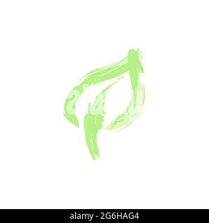 Hand drawing paint, brush drawing. Isolated. Doodle grunge style icon. Leaf tree icon Stock Vector