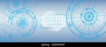 Mechanical engineering drawing. Abstract drawing. Engineering technological wallpaper Stock Vector