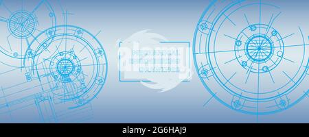Mechanical engineering drawing. Abstract drawing. Engineering technological wallpaper Stock Vector