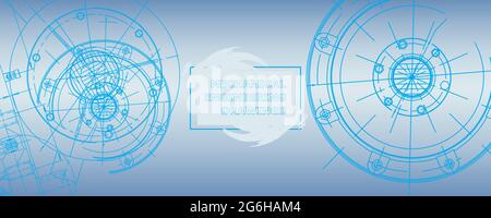 Mechanical engineering drawing. Abstract drawing. Engineering technological wallpaper Stock Vector