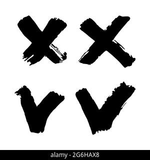 Free Vector  Hand drawn stroke check mark and cross set