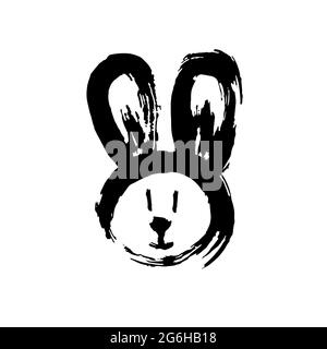 Hand drawing paint, brush drawing. Isolated on a white background. Doodle grunge style icon. Decorative. Outline, line icon, cartoon illustration. Bun Stock Vector