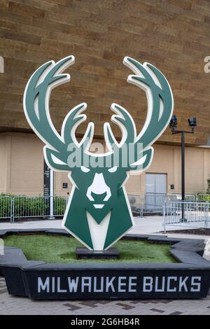 Milwaukee Bucks and Fiserv Forum Stock Photo