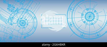 Mechanical engineering drawing. Abstract drawing. Engineering technological wallpaper Stock Vector