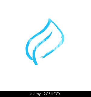 Hand drawing paint, brush drawing. Isolated on a white background. Doodle grunge style icon. Decorative. Outline, line icon, cartoon illustration. Lea Stock Vector