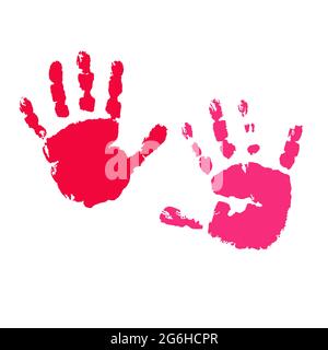 Hand drawing paint, brush drawing. Isolated on a white background. Doodle grunge style icon. Outline, cartoon illustration. Baby hand icon Stock Vector
