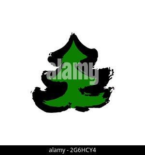 Hand drawing paint, brush drawing. Isolated on a white background. Doodle grunge style icon. Outline, cartoon illustration. Herringbone Icon Stock Vector