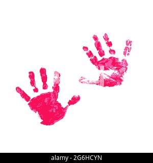 Hand drawing paint, brush drawing. Isolated on a white background. Doodle grunge style icon. Outline, line icon, cartoon illustration. Baby hand icon Stock Vector