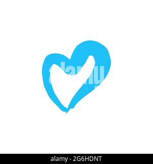 Hand drawing paint, brush drawing. Isolated on a white background. Doodle grunge style icon. Heart, love icon Stock Vector