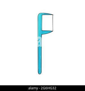 Medical icon. Vector illustration in hand draw style. Image isolated on white background. Medical instrument. Floss toothpick Stock Vector