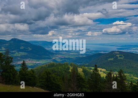 in the heights of the vallée de joux in the jura area in switzerland Stock Photo