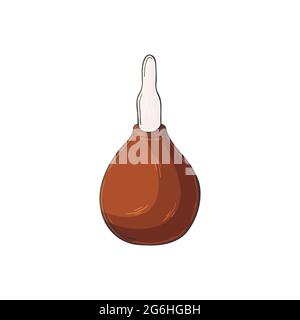Medical icon. Vector illustration in hand draw style. Image isolated on white background. Medical instrument. Enema pear Stock Vector