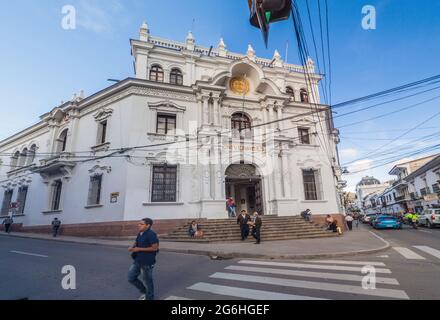 SUCRE, BOLIVIA - APRIL 21, 2015: Building of a university in Sucre, capital of Bolivia. Stock Photo