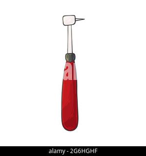 Medical icon. Vector illustration in hand draw style. Image isolated on white background. Medical instrument. Dental instrument Stock Vector