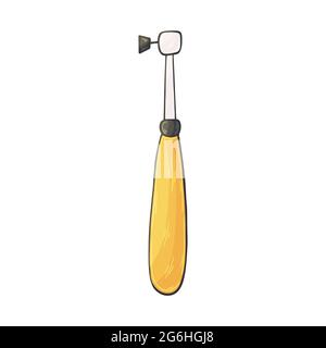 Medical icon. Vector illustration in hand draw style. Image isolated on white background. Medical instrument. Device for polishing teeth Stock Vector