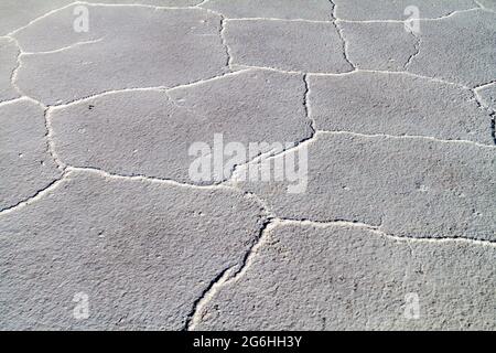 Surface of the world's biggest salt plain Salar de Uyuni, Bolivia Stock Photo