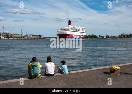 Viking Line ferry departing Helsinki for Stockholm, Sweden Overnight 