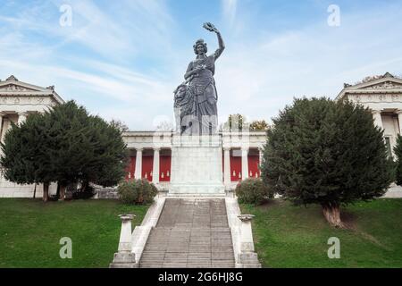 Bavaria Statue and Hall of Fame building - Munich, Bavaria, Germany Stock Photo