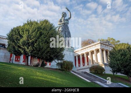 Bavaria Statue and Hall of Fame building - Munich, Bavaria, Germany Stock Photo