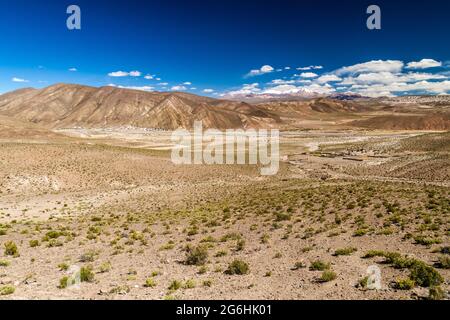 Small village in the middle of vast altiplano, Bolivia Stock Photo
