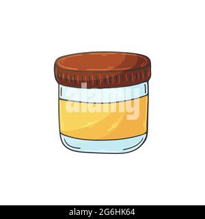 Medical icon. Vector illustration in hand draw style. Image isolated on white background. Medical instrument. Ointment Stock Vector