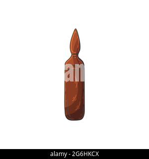 Medical icon. Vector illustration in hand draw style. Isolated on white background. Medical instrument. Glass vials with medications and drugs Stock Vector