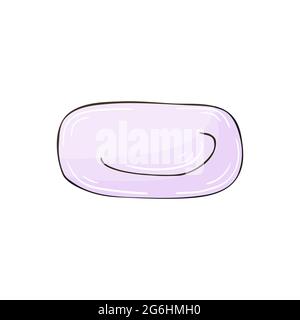 Vector icon in hand draw style. Image isolated on white background. Bathroom and its components. Hygiene products. Soap Stock Vector
