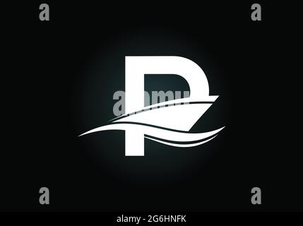 Capital letter D with the ship, cruise, or boat logo design template ...