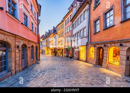 Bamberg, Germany. Colorful street in the old town. Stock Photo