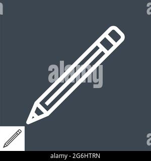 Pencil Related Vector Line Icon Stock Vector