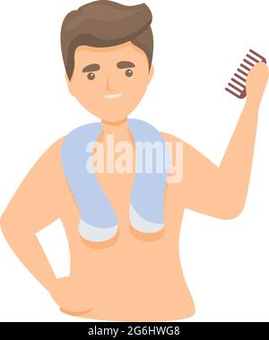 Man hair comb icon cartoon vector. Man loss hair. Boy male beauty Stock Vector