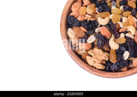 healthy food. bowl with nuts isolated on white background Stock Photo