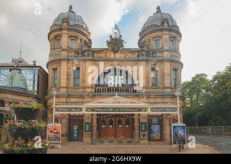 Buxton, UK - June 26 2021: The Opera House in the historic market town of Buxton, Derbyshire, England. Stock Photo