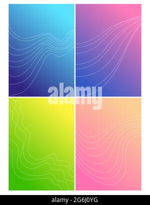 Vector illustration set of color background design. Creative gradient abstract with soft lines for flyer, poster, brochure, banner calendar. Stock Vector