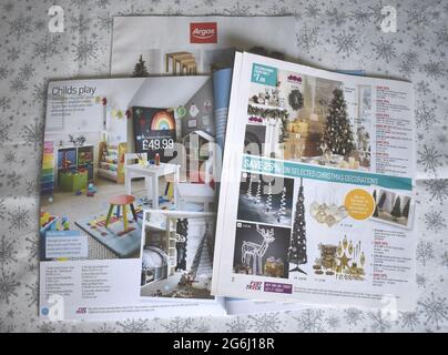 Argos Christmas catalogues. Stock Photo