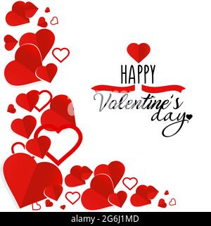 Layered paper cut style heart with fluffy clouds and happy couple